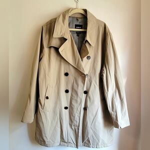Express Beige Double-Breasted Trench Coat